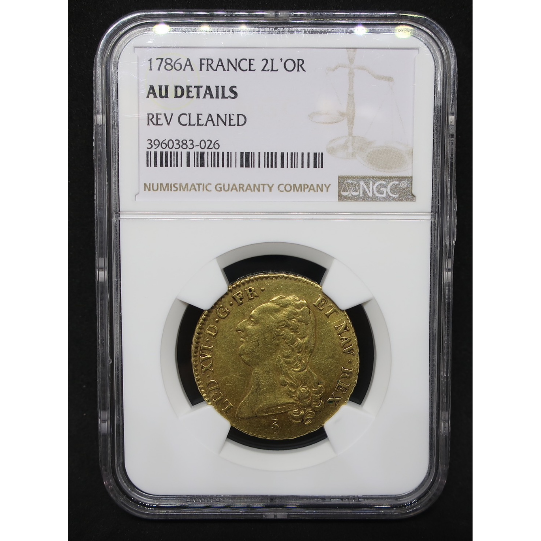 1786A フランス 2ルイドール 金貨 AU Details NGC