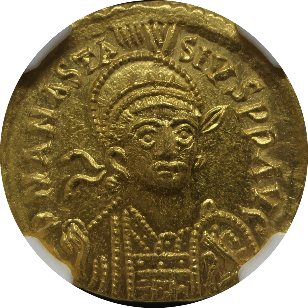 AD491-518 ビザンツ帝国 ソリダス金貨 アナスタシウス MS5/5-4/5 NGC - CoinBlessing(コインブレッシング)