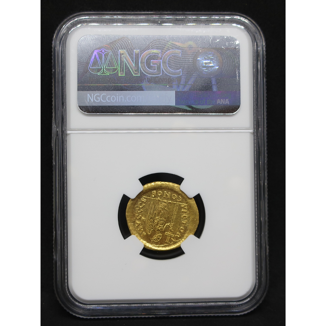 AD491-518 ビザンツ帝国 ソリダス金貨 アナスタシウス MS5/5-4/5 NGC