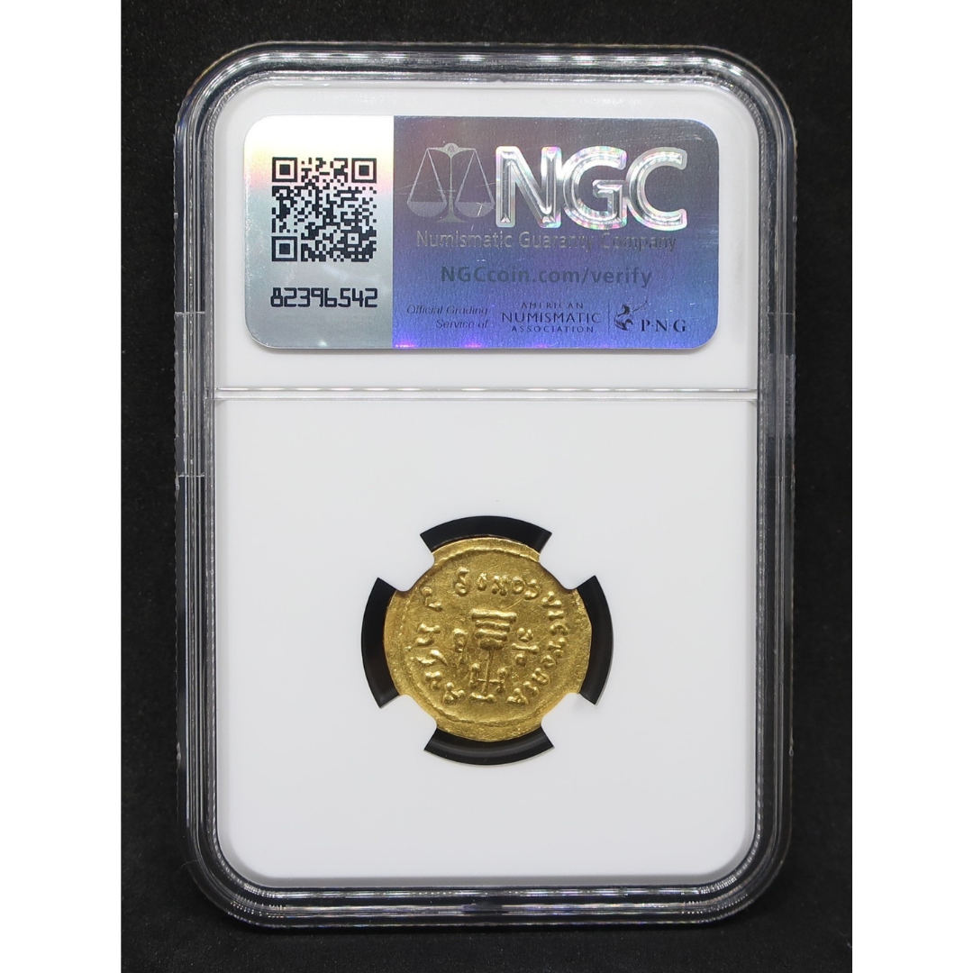【3人の皇帝】AD632-641 ビザンツ帝国 ソリダス金貨 ビザンチン ChAU5/5-3/5 NGC ヘラクリウス コンスタンティン ヘラクロナス