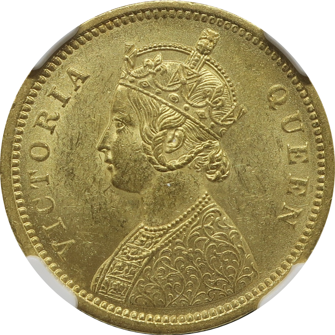 1862(C) インド 英領インド モハール金貨 ヴィクトリア カルカッタ