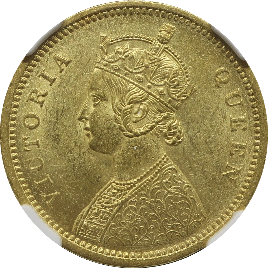 1862(C) インド 英領インド モハール金貨 ヴィクトリア カルカッタ MS61 NGC - CoinBlessing(コインブレッシング)