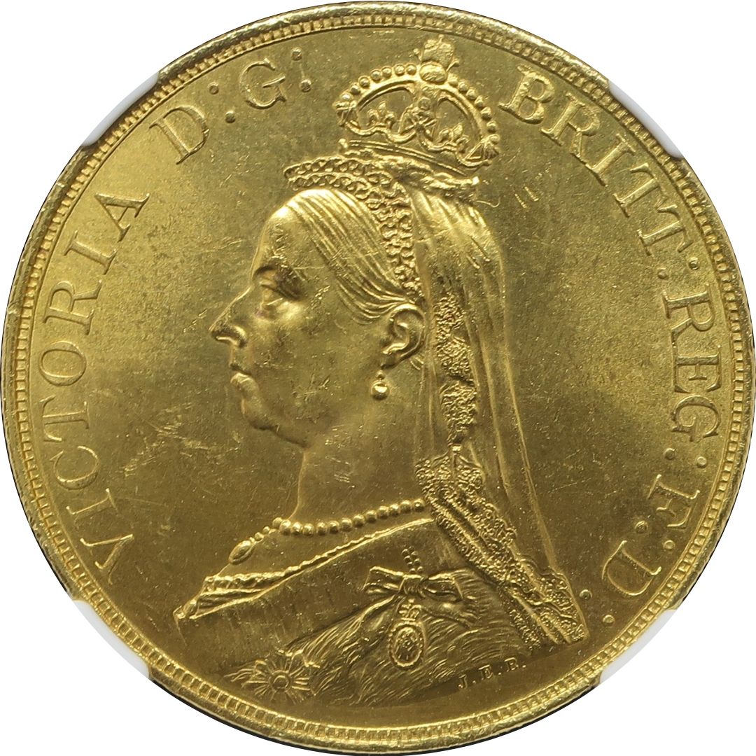1887 イギリス 5ポンド金貨 ジュビリーヘッド MS63 NGC - CoinBlessing(コインブレッシング)