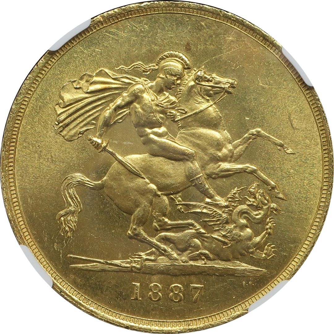 1887 イギリス 5ポンド金貨 ジュビリーヘッド MS63 NGC - CoinBlessing(コインブレッシング)