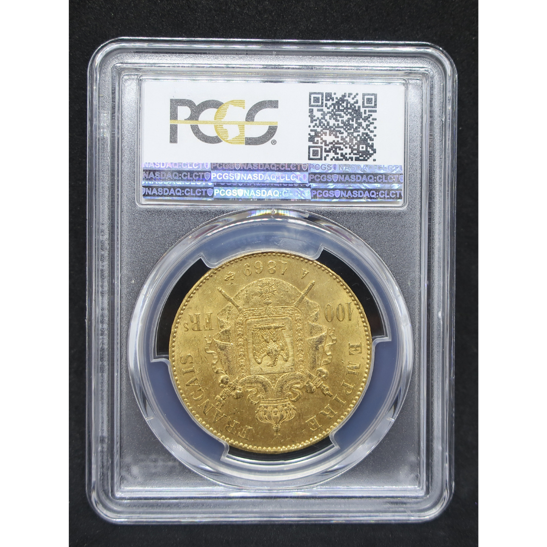 1869A フランス 100フラン金貨 ナポレオン3世 MS62 PCGS