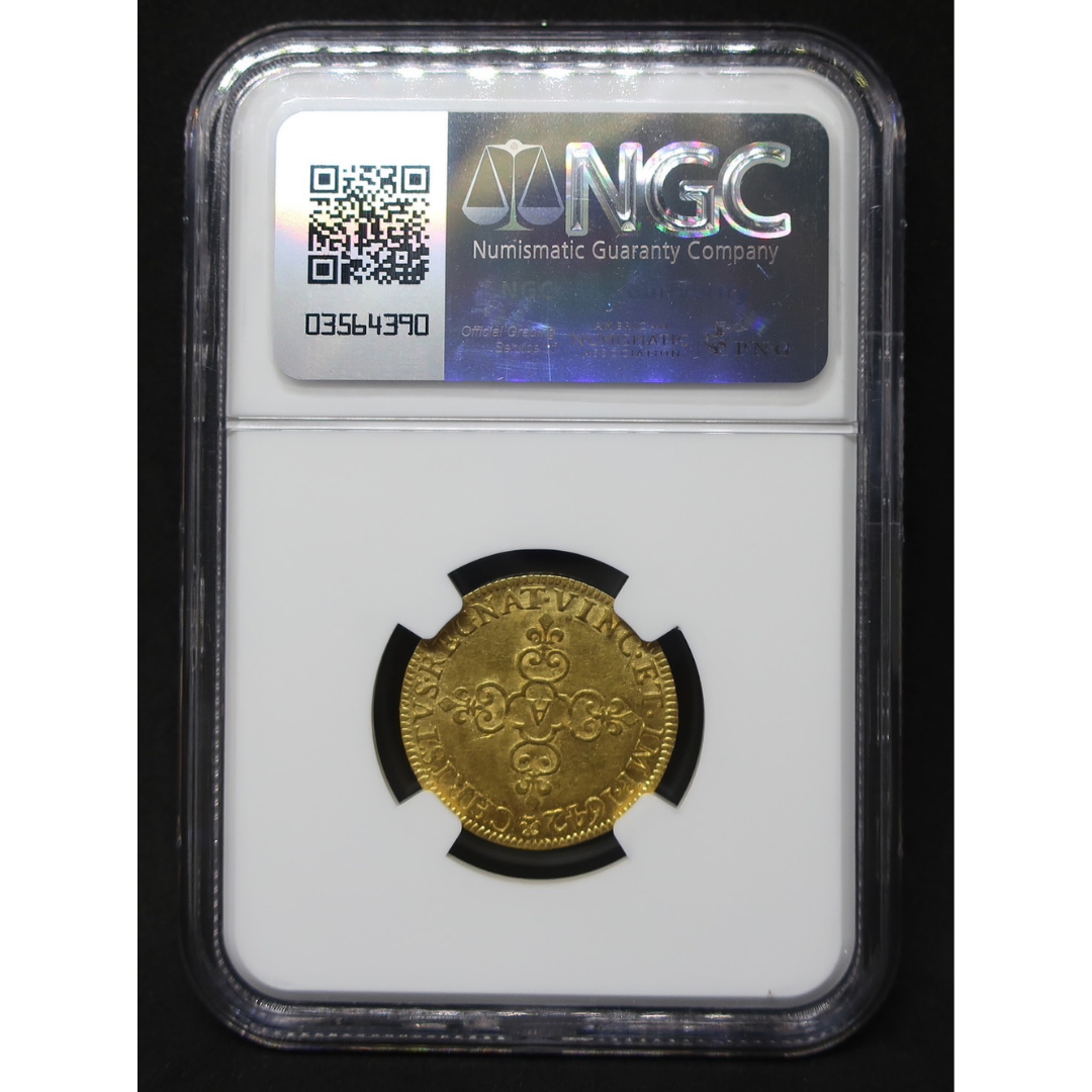 1642A フランス エキュドール金貨 ルイ13世 MS61 NGC