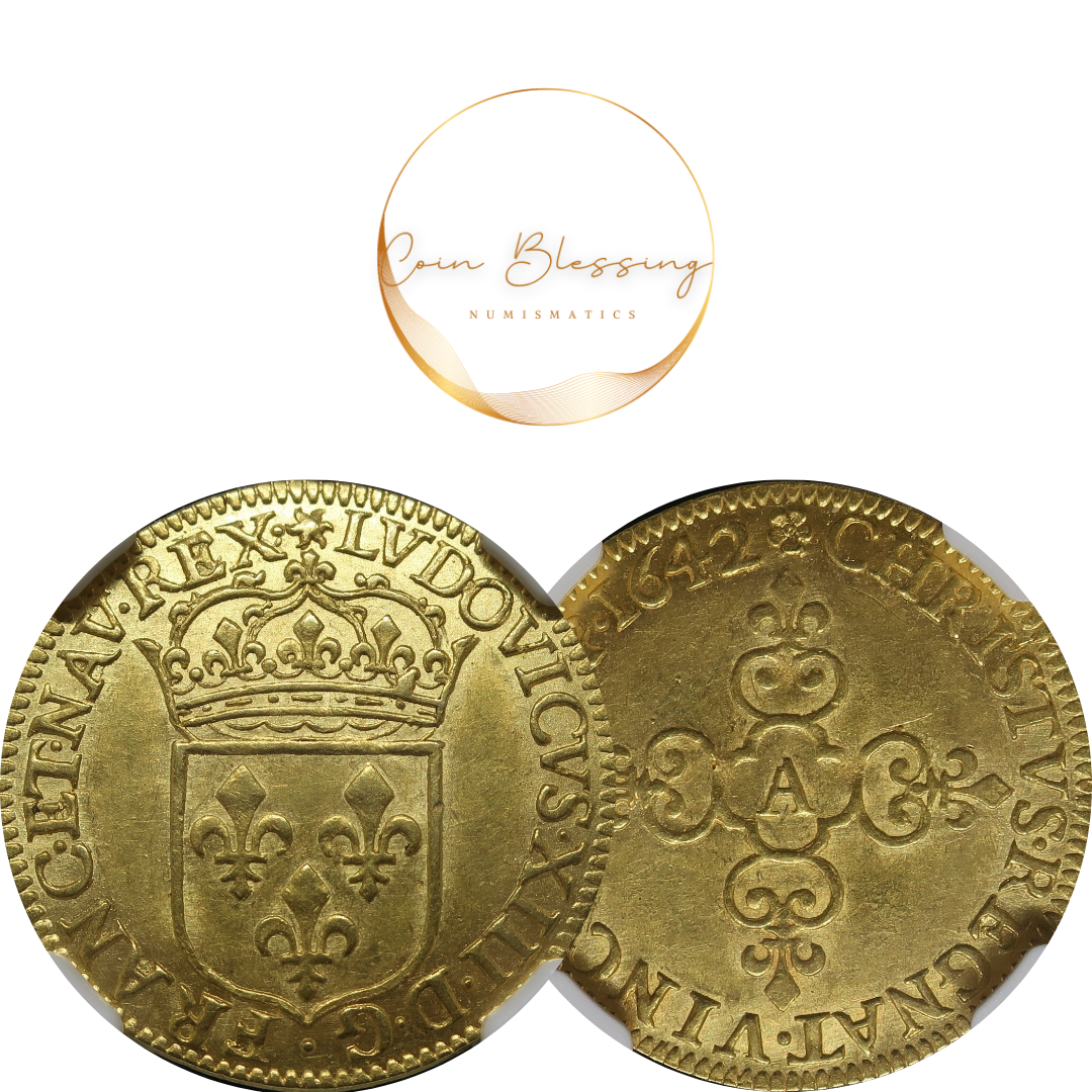 1642A フランス エキュドール金貨 ルイ13世 MS61 NGC