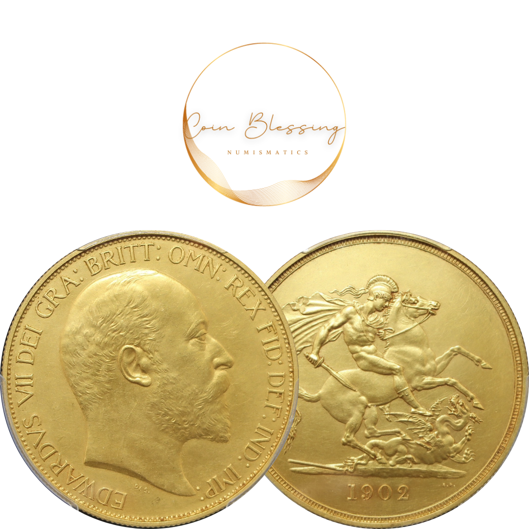 1902 イギリス 5ポンド金貨 エドワード7世 PF62 MATTE PCGS - CoinBlessing(コインブレッシング)