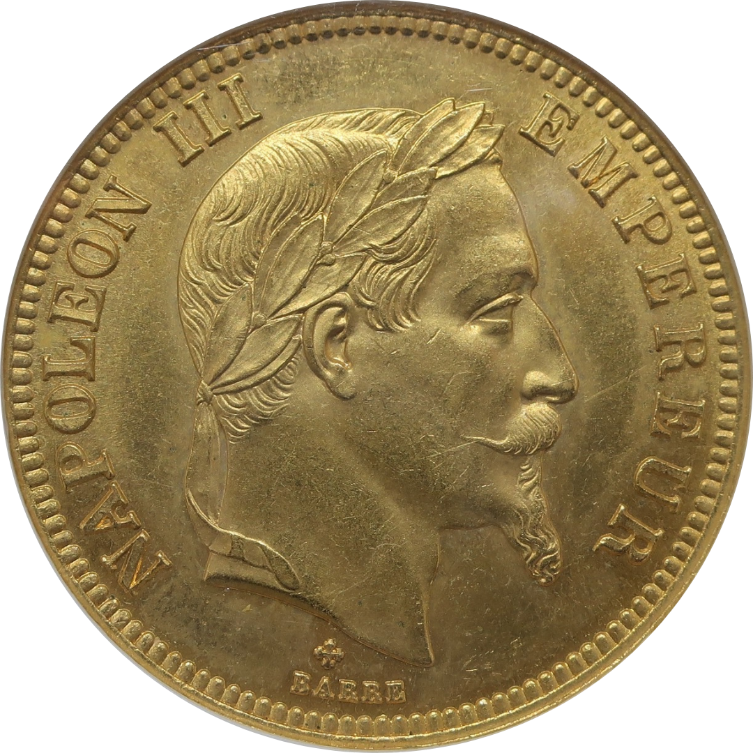 1863BB フランス 100フラン金貨 ナポレオン3世 MS63 NGC – CoinBlessing(コインブレッシング)