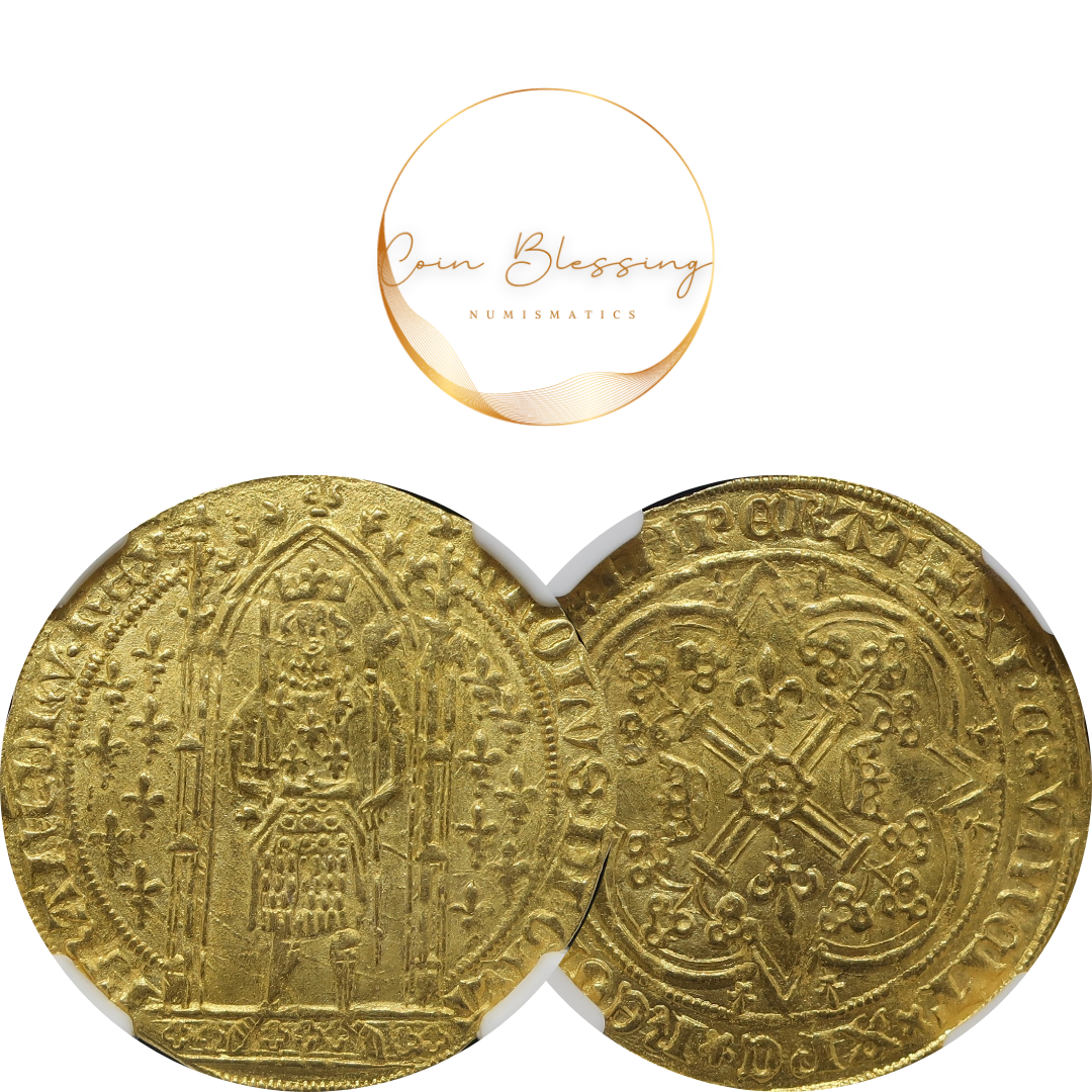 【賢明王】1364-1380 フランス フランカ・ピエ金貨 MS63 NGC シャルル5世 百年戦争 - CoinBlessing(コインブレッシング)