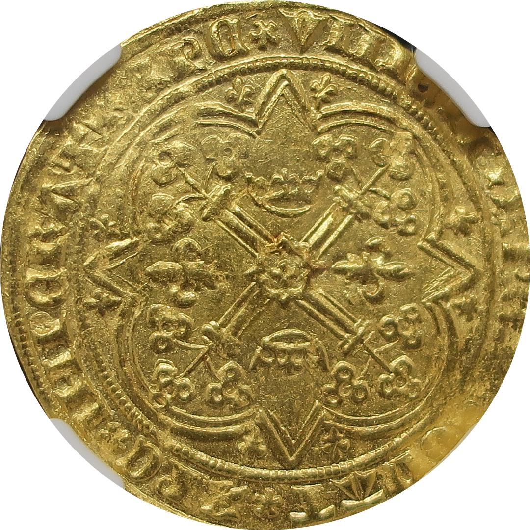 【賢明王】1364-1380 フランス フランカ・ピエ金貨 MS63 NGC シャルル5世 百年戦争