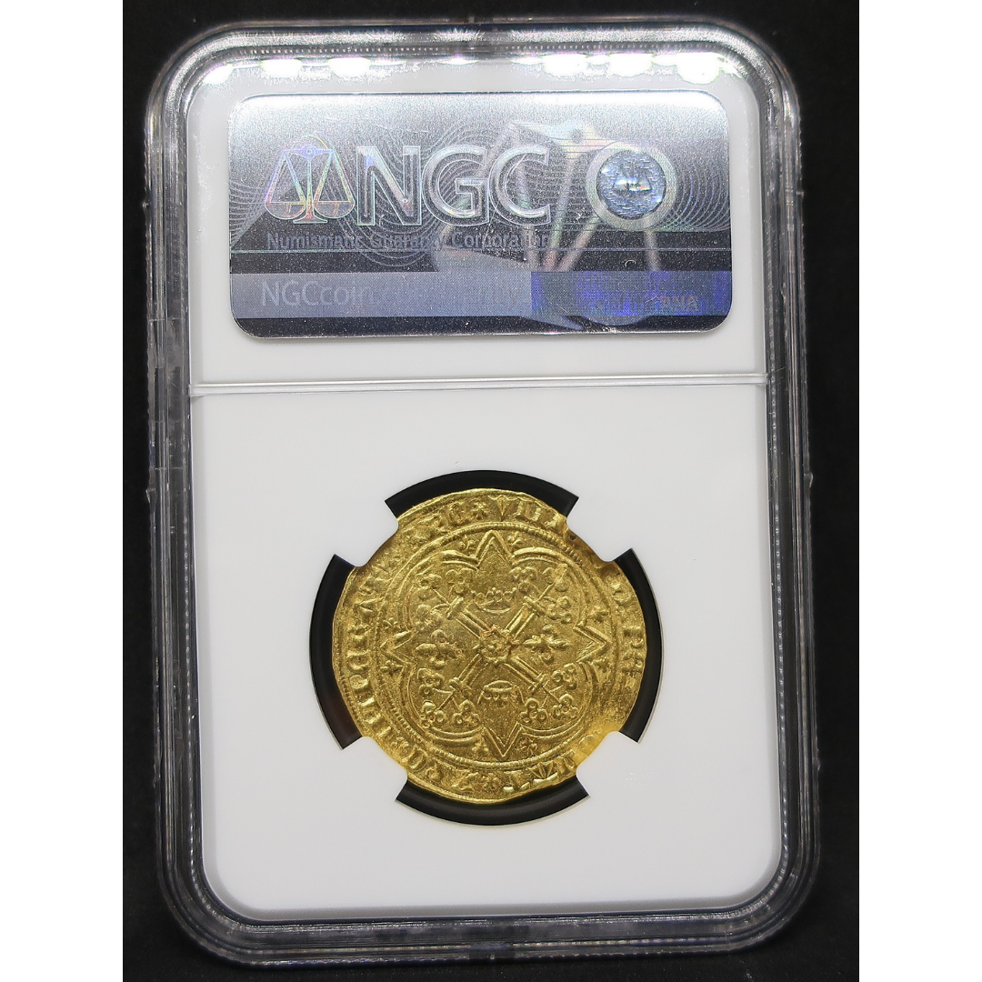 【賢明王】1364-1380 フランス フランカ・ピエ金貨 MS63 NGC シャルル5世 百年戦争