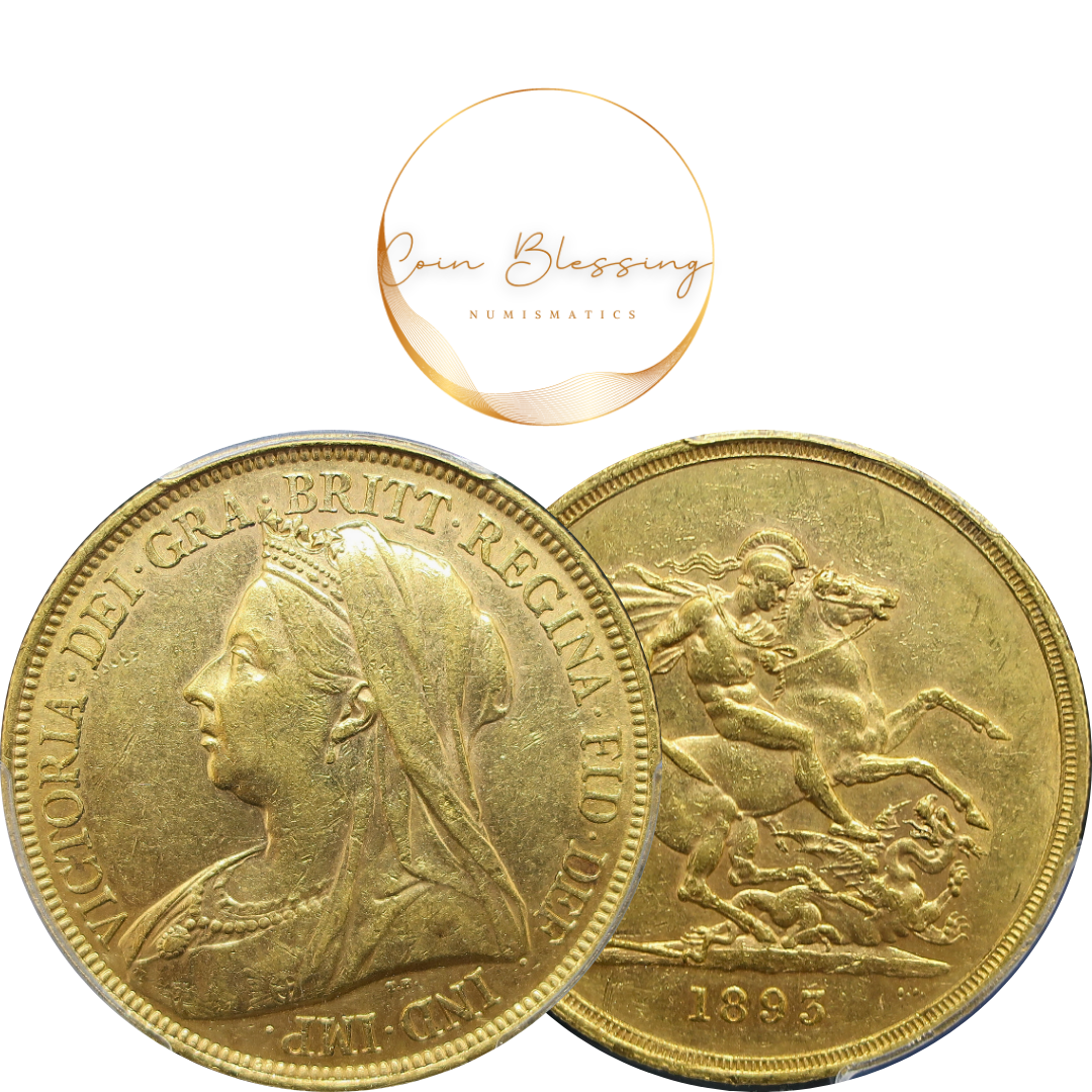 1893 イギリス 5ポンド金貨 AU55 PCGS image3
