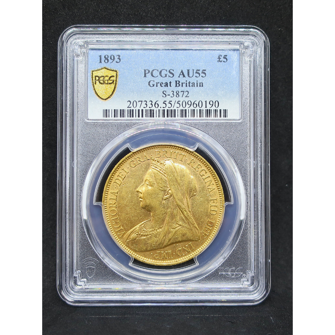 1893 イギリス 5ポンド金貨 AU55 PCGS image4