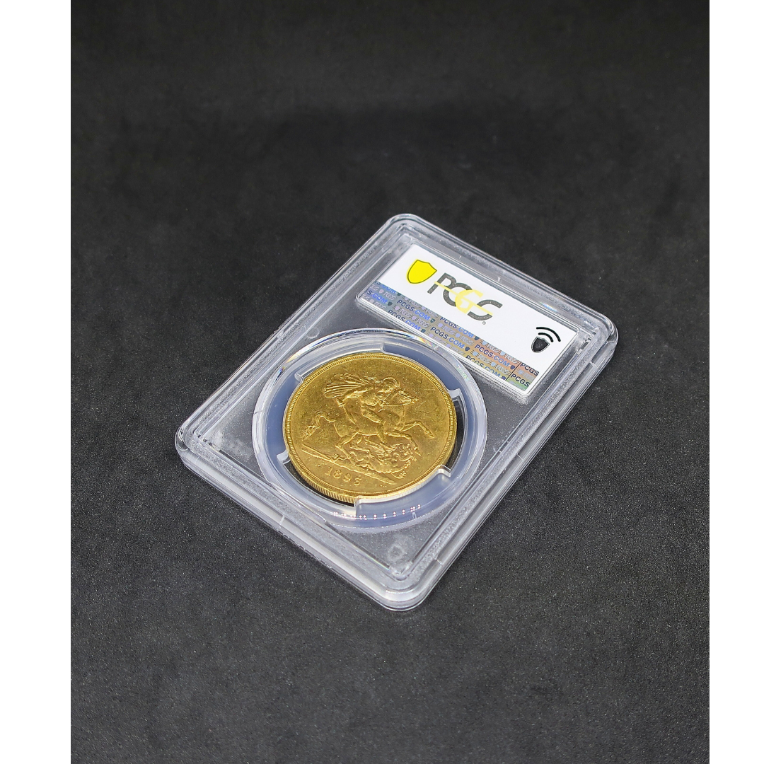 1893 イギリス 5ポンド金貨 AU55 PCGS image9