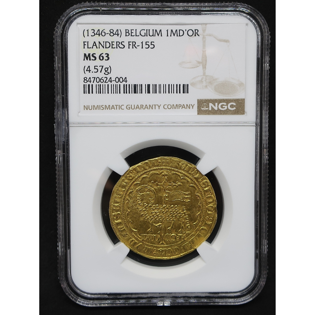 【神の子羊】1346-1384 ベルギー ルイ・デ・マーレ ムートンドール金貨 MS63 NGC