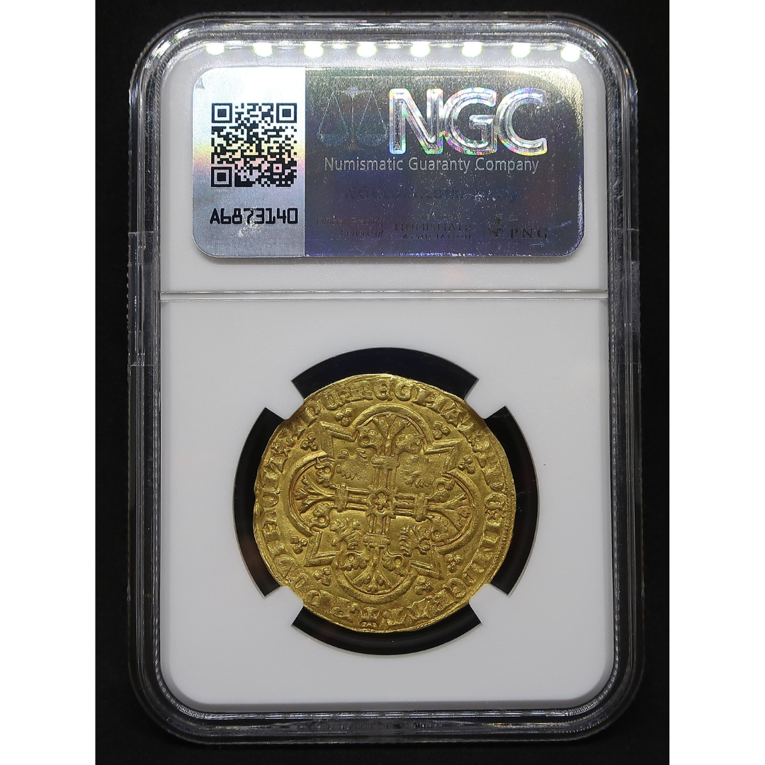 【神の子羊】1346-1384 ベルギー ルイ・デ・マーレ ムートンドール金貨 MS63 NGC