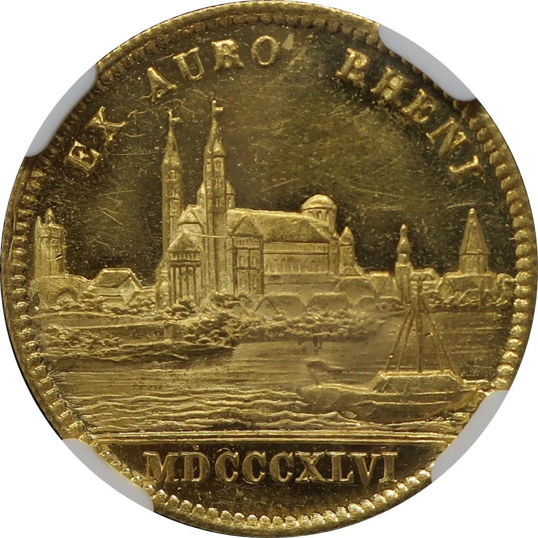 1846 ドイツ バイエルン ダカット金貨 ルートヴィヒ1世 都市景観 
