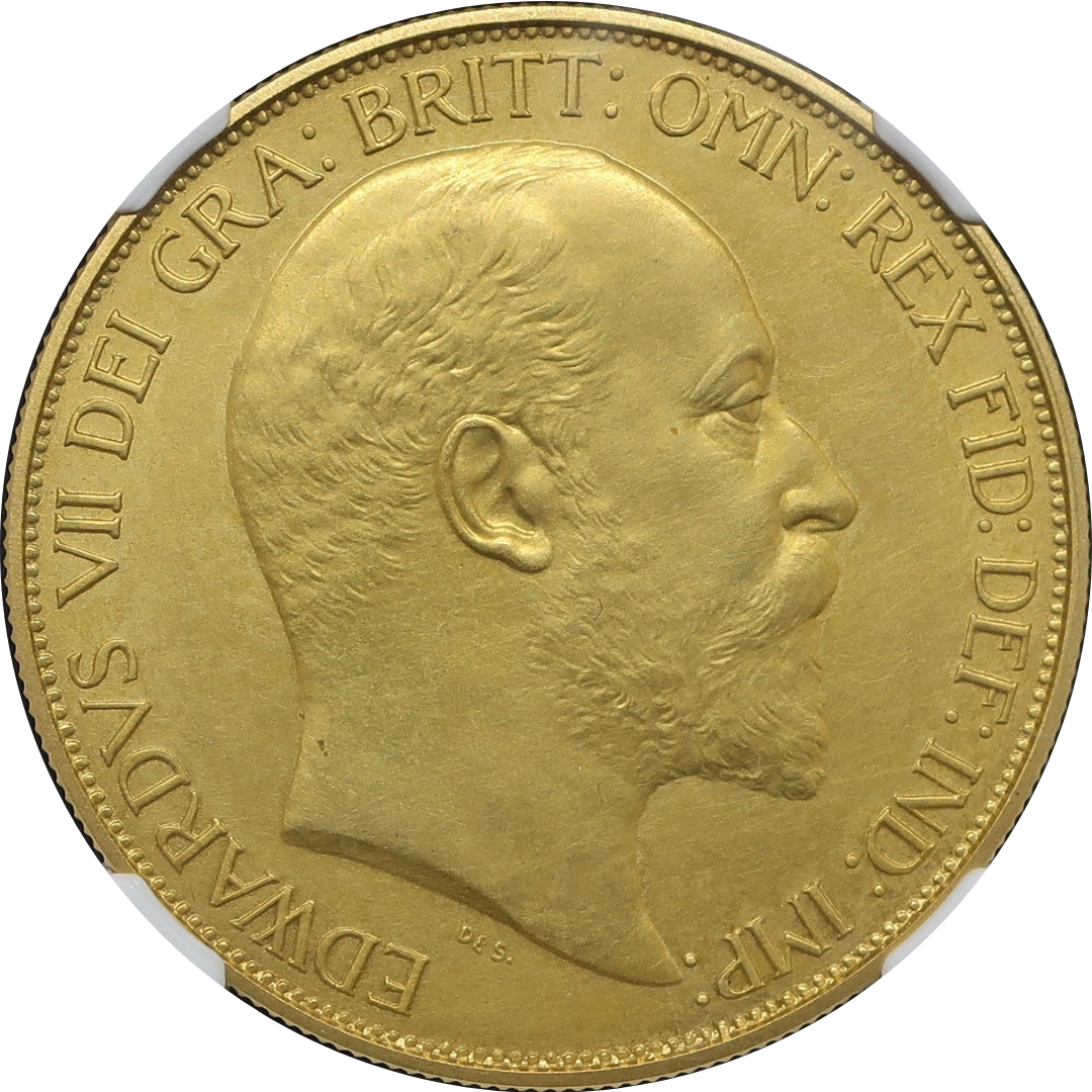 1902 イギリス 5ポンド金貨 エドワード7世 PF62 MATTE NGC 