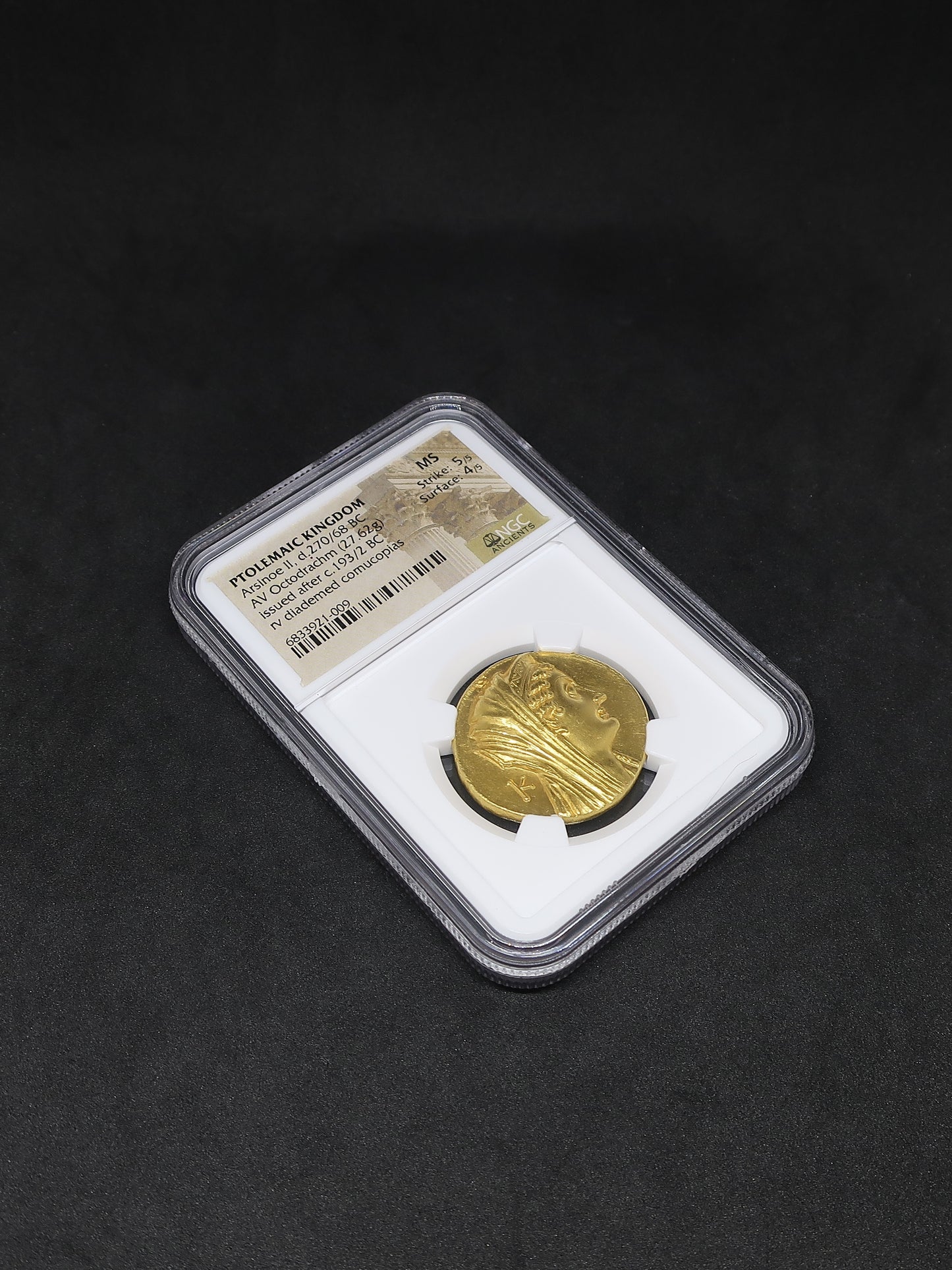 270/68BC プトレマイオス朝 オクタドラクマ金貨 アルシノエ2世 image8