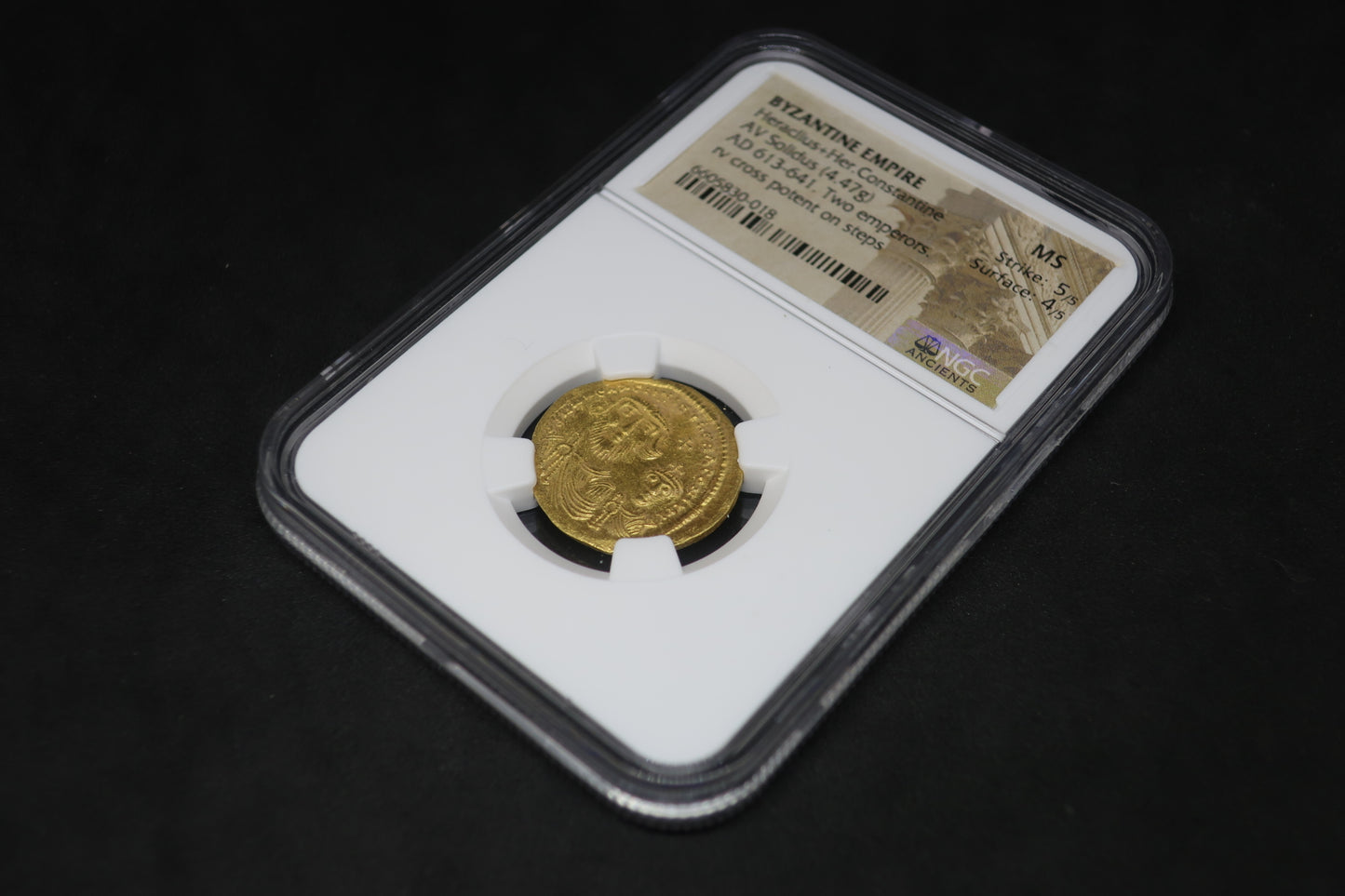 【ビザンチン】AD613-641 ビザンツ帝国 ソリダス金貨 MS5/5-4/5 NGC ヘラクリウス コンスタンティン