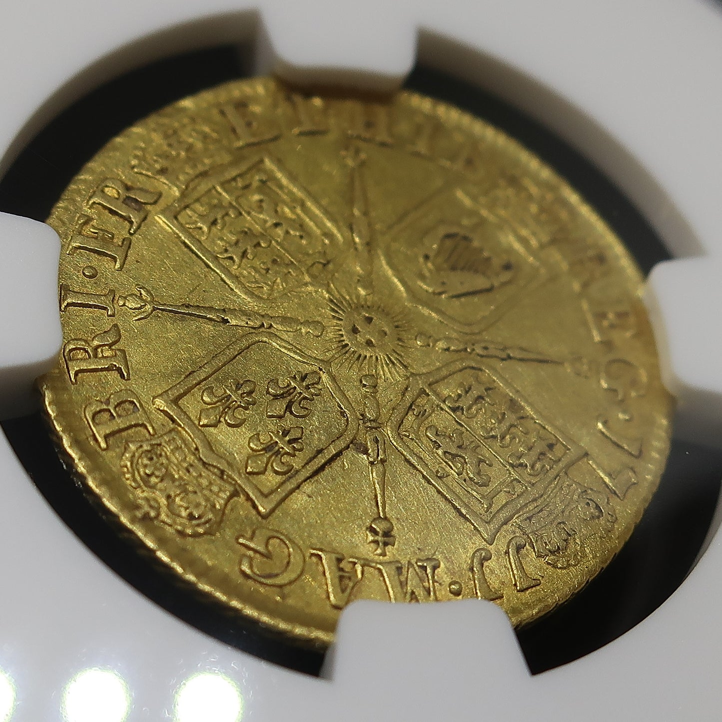 1711 イギリス ギニー金貨 アン女王 AU50 NGC image7