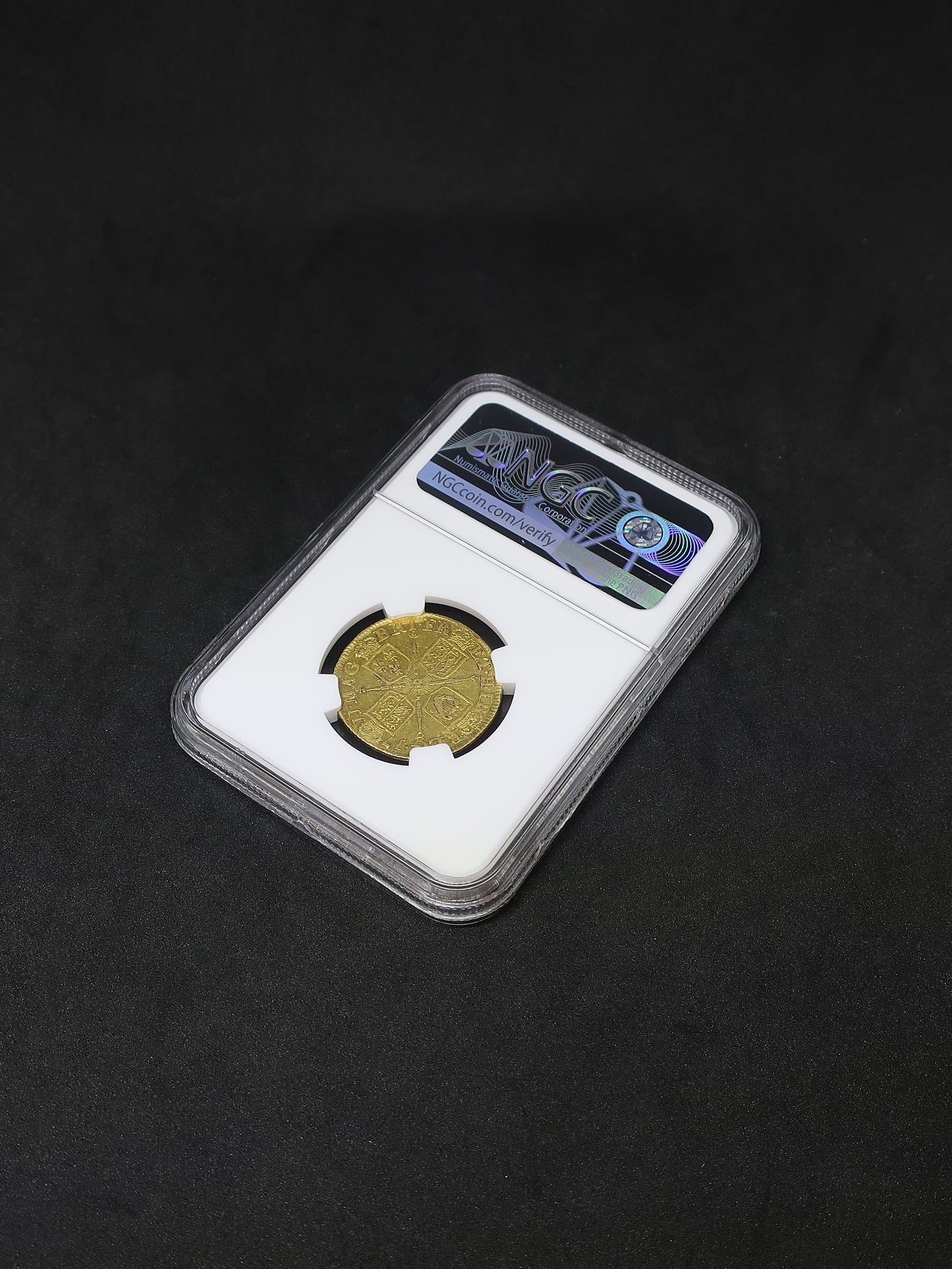 1711 イギリス ギニー金貨 アン女王 AU50 NGC image8