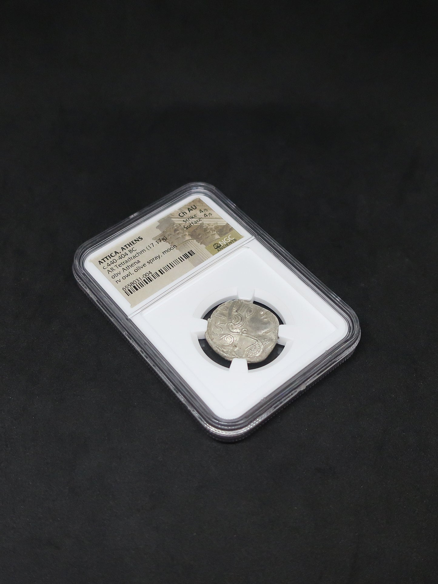 440-404 BC 古代ギリシャ アッティカ アテネ テトラドラクマ銀貨 NGC image8