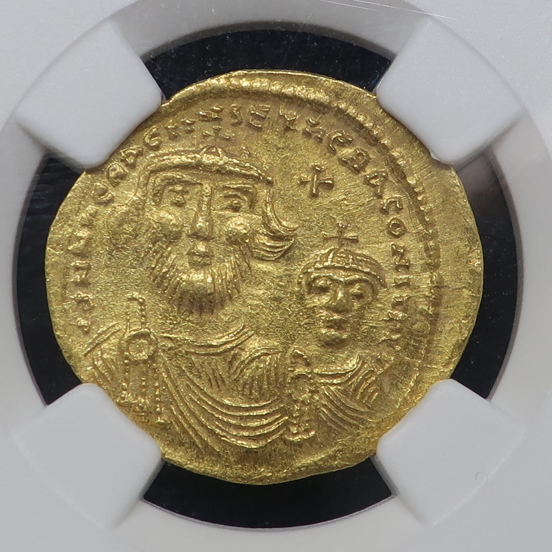 【ビザンチン】AD613-641 ビザンツ帝国 ソリダス金貨 MS5/5-4/5 NGC ヘラクリウス コンスタンティン