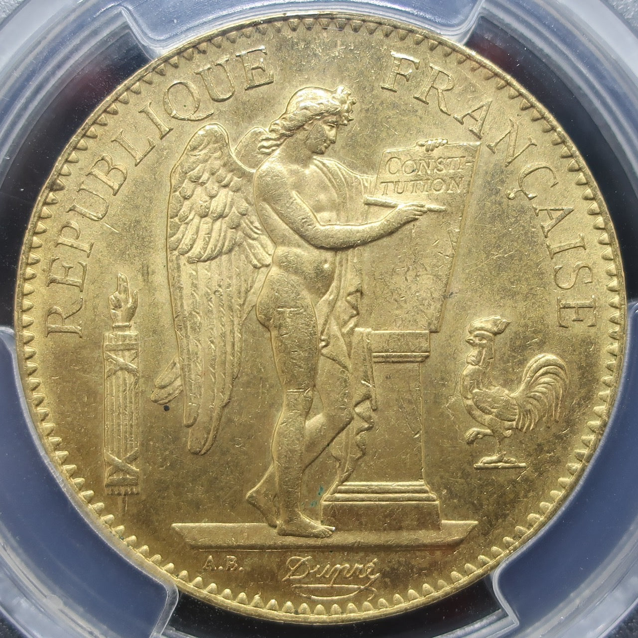【幸運を運ぶ守護天使】1886A フランス 100フラン金貨 エンジェル金貨 MS64 PCGS