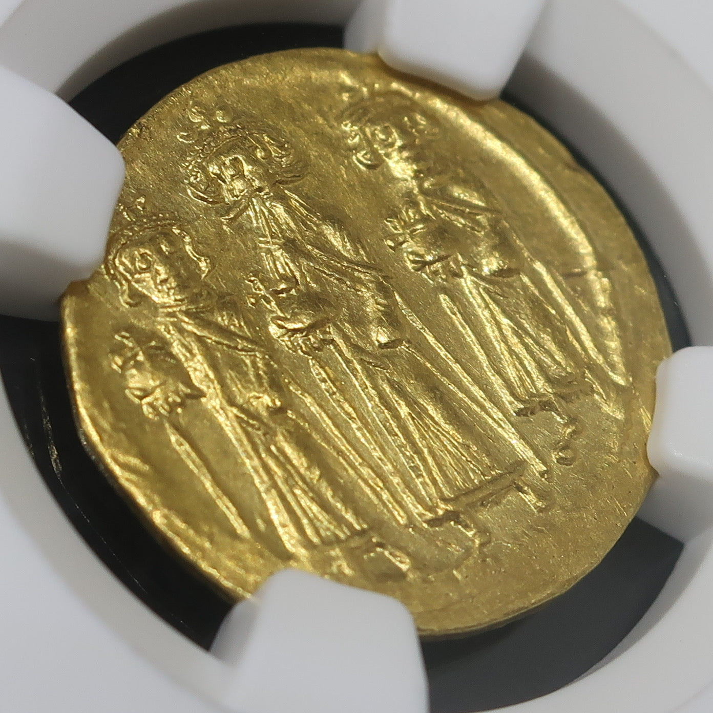 【3人の皇帝】AD632-641 ビザンツ帝国 ソリダス金貨 ビザンチン ChAU5/5-3/5 NGC ヘラクリウス コンスタンティン ヘラクロナス