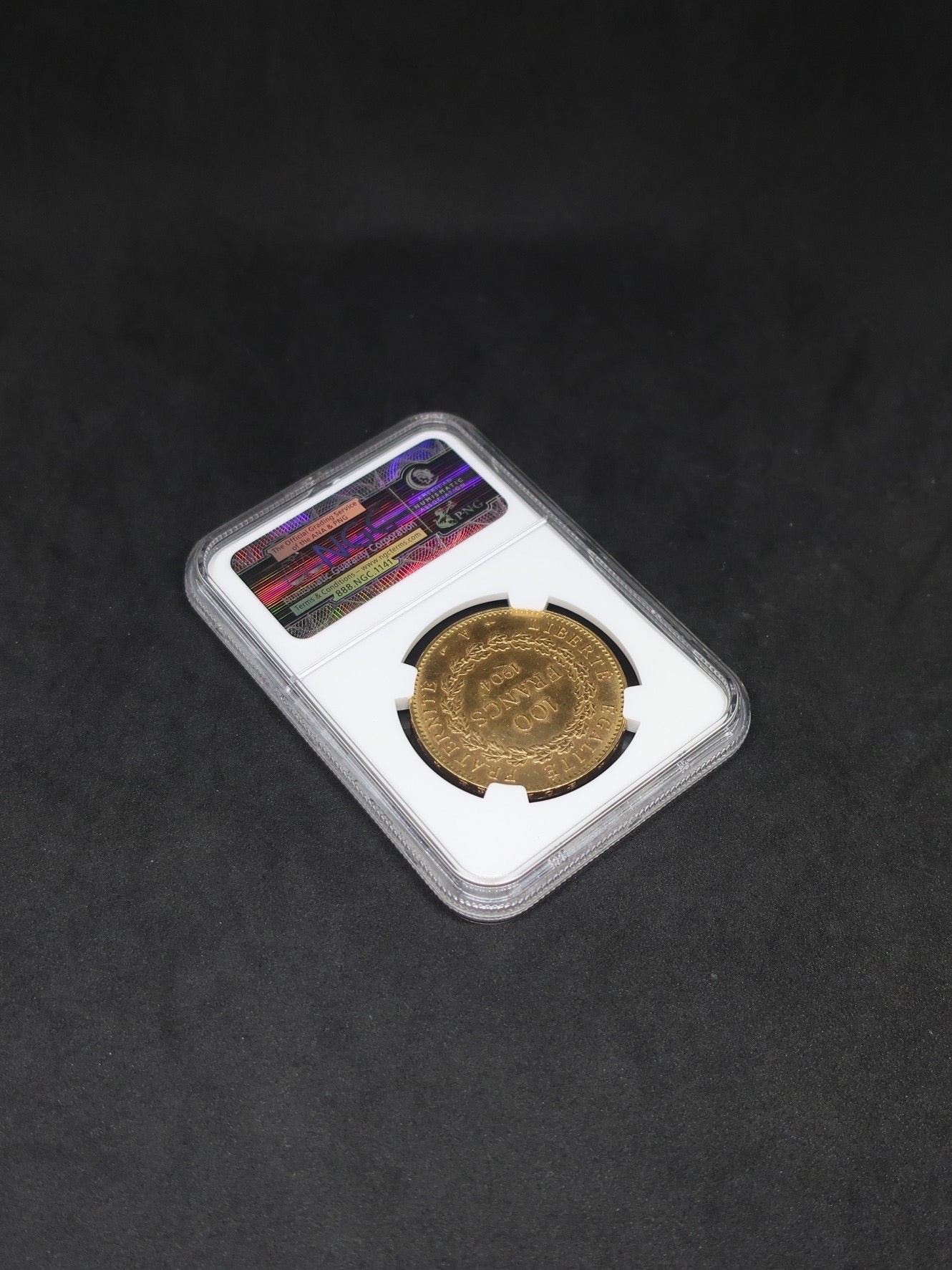【幸運を運ぶ守護天使】1904A フランス 100フラン金貨 エンジェル金貨 MS62 NGC