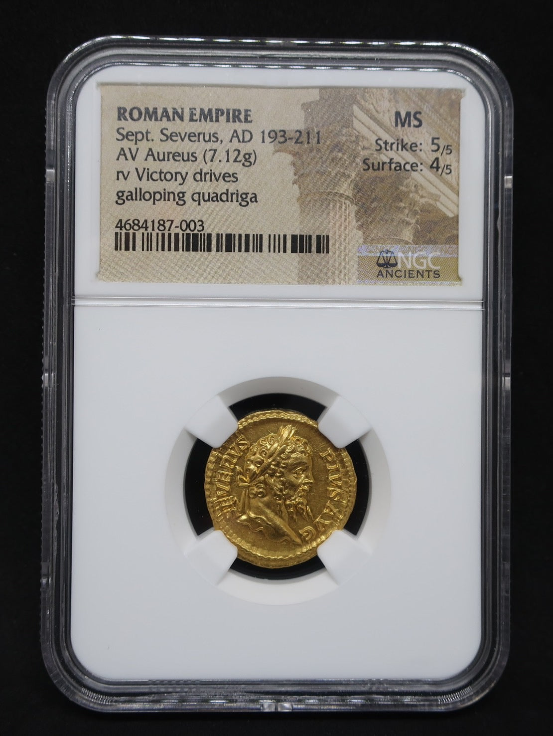 AD193-211 ローマ帝国 アウレウス金貨 セプティミウス セウェルス MS5/5-4/5 NGC - CoinBlessing