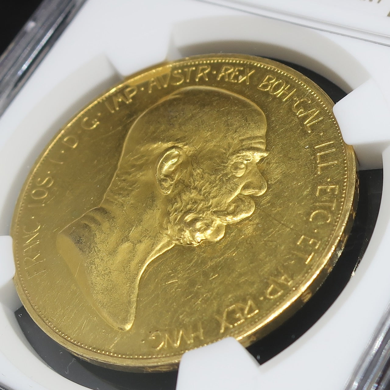1908 オーストリア 100コロナ金貨 雲上の女神 フランツ・ヨーゼフ1世 60周年記念金貨 PF60 NGC - CoinBlessing(コインブレッシング)