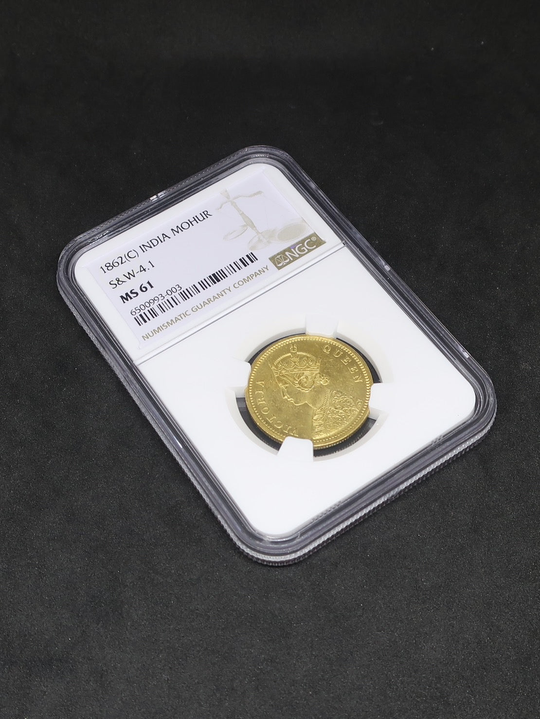 1862(C) インド 英領インド モハール金貨 ヴィクトリア カルカッタ MS61 NGC - CoinBlessing(コインブレッシング)