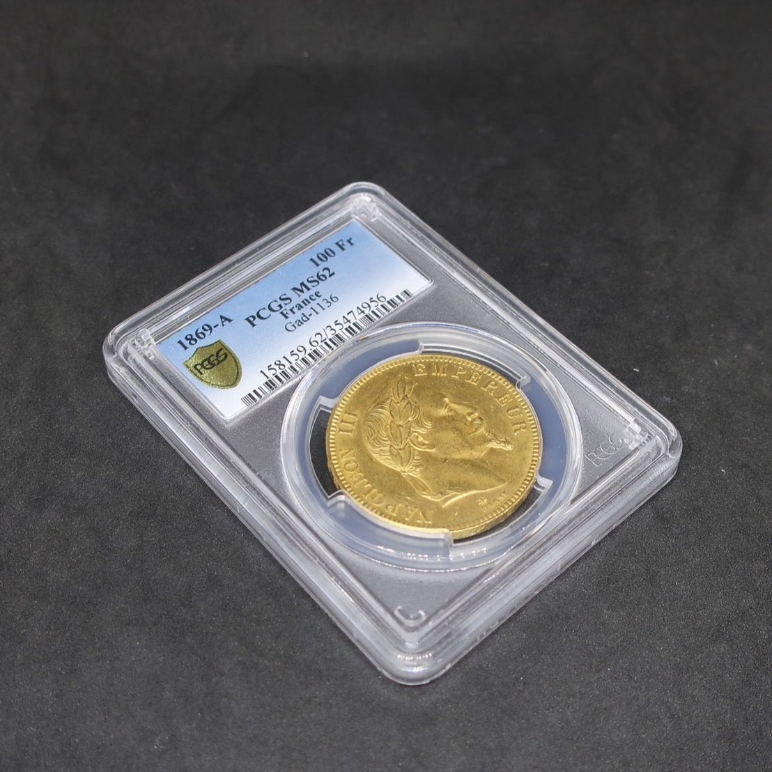 1869A フランス 100フラン金貨 ナポレオン3世 MS62 PCGS - CoinBlessing(コインブレッシング)
