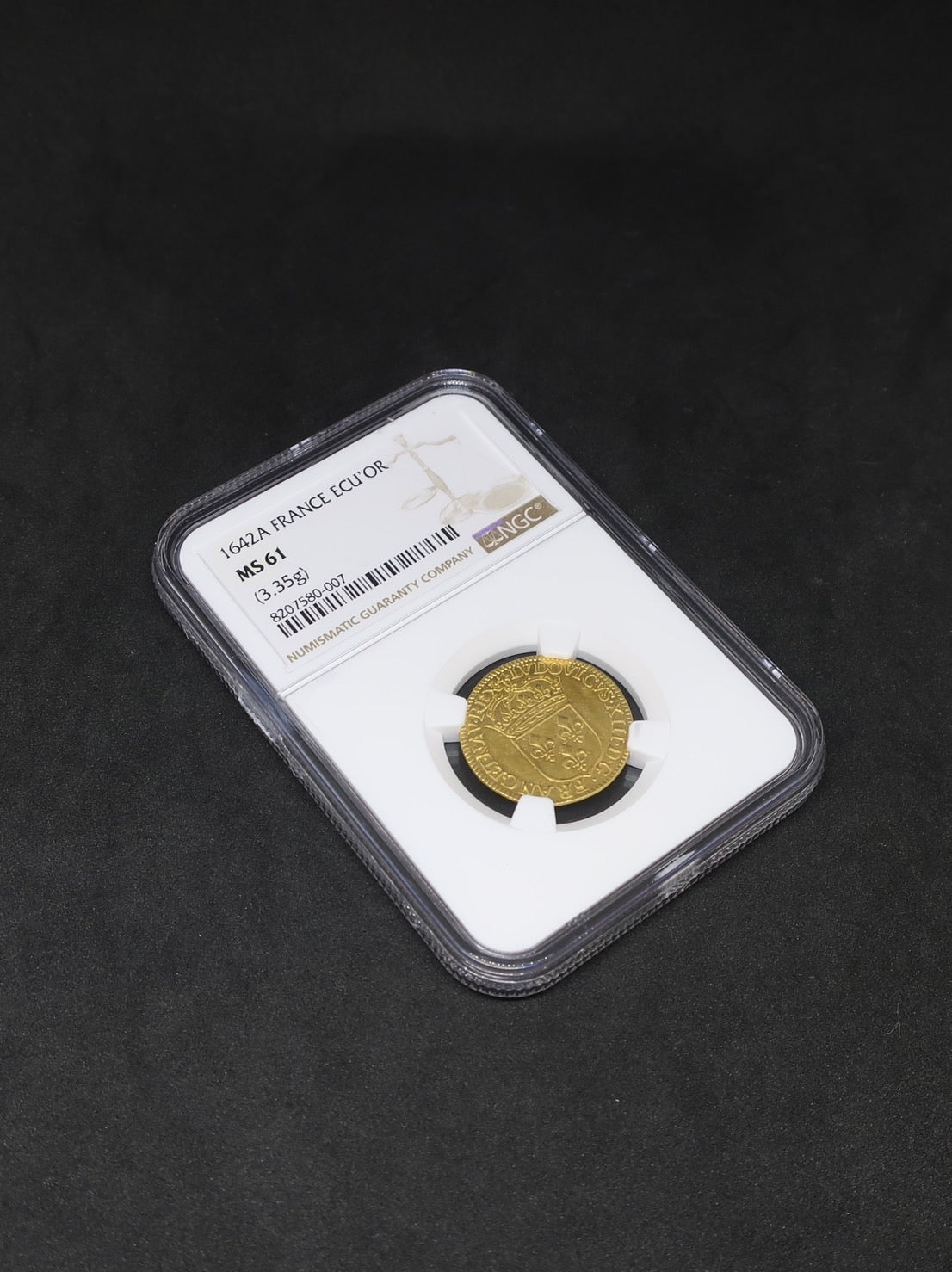 1642A フランス エキュドール金貨 ルイ13世 MS61 NGC