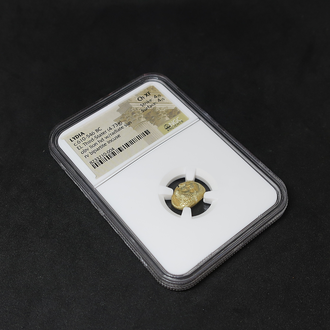 【期間限定】610-546BC リディア帝国 1/3スタテル金貨 エレクトラム ChXF 4/5-4/5 NGC - CoinBlessing(コインブレッシング)