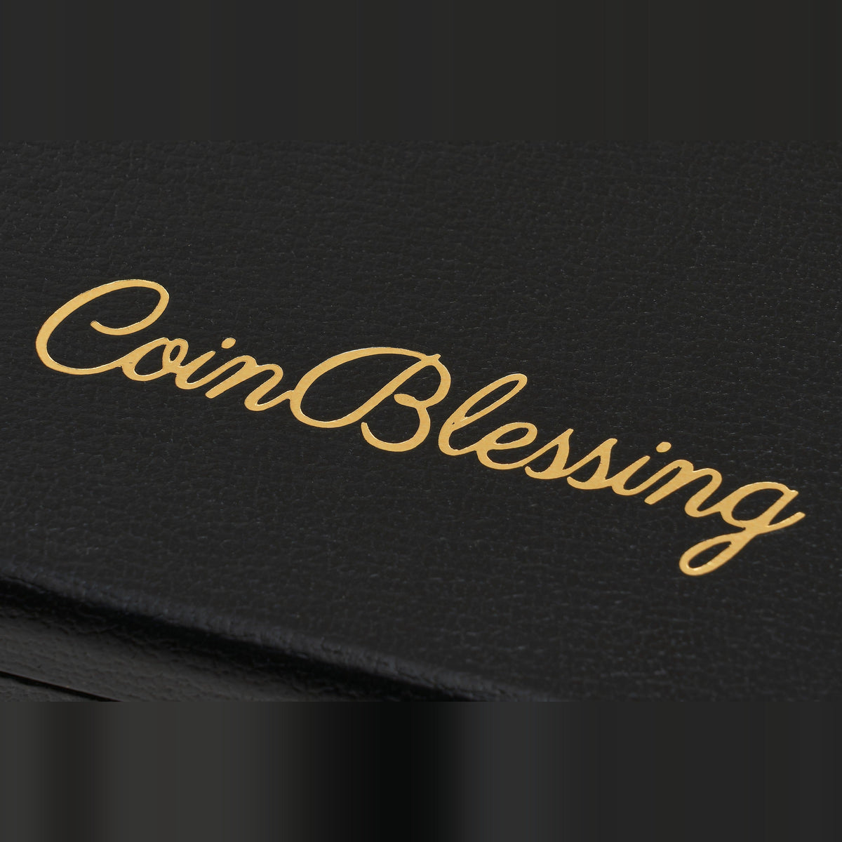 ABAFIL コインケース ブラック×ブルーベルベット — Coin Blessing ワードマーク(ロゴ)