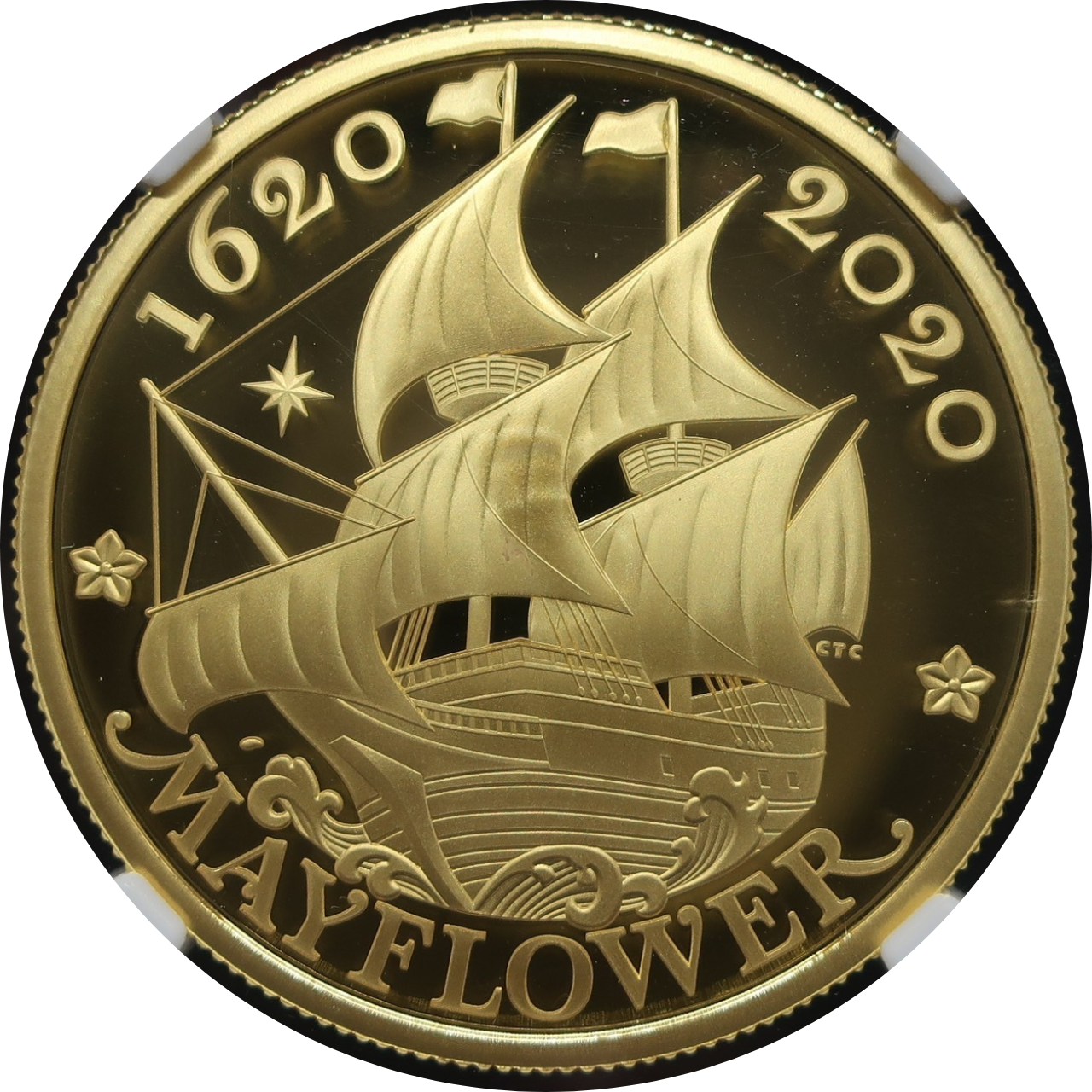 2020年 イギリス 100ポンド金貨 メイフラワー号 400周年記念 PF70