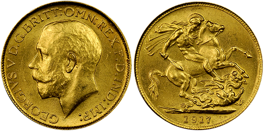 コインの偽物判別：1917 イギリス ソブリン金貨 ジョージ5世