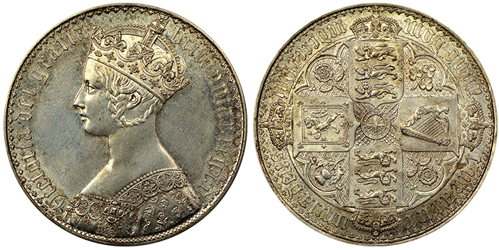 1847 イギリス ゴシッククラウン銀貨 ヴィクトリア女王 サムネイル