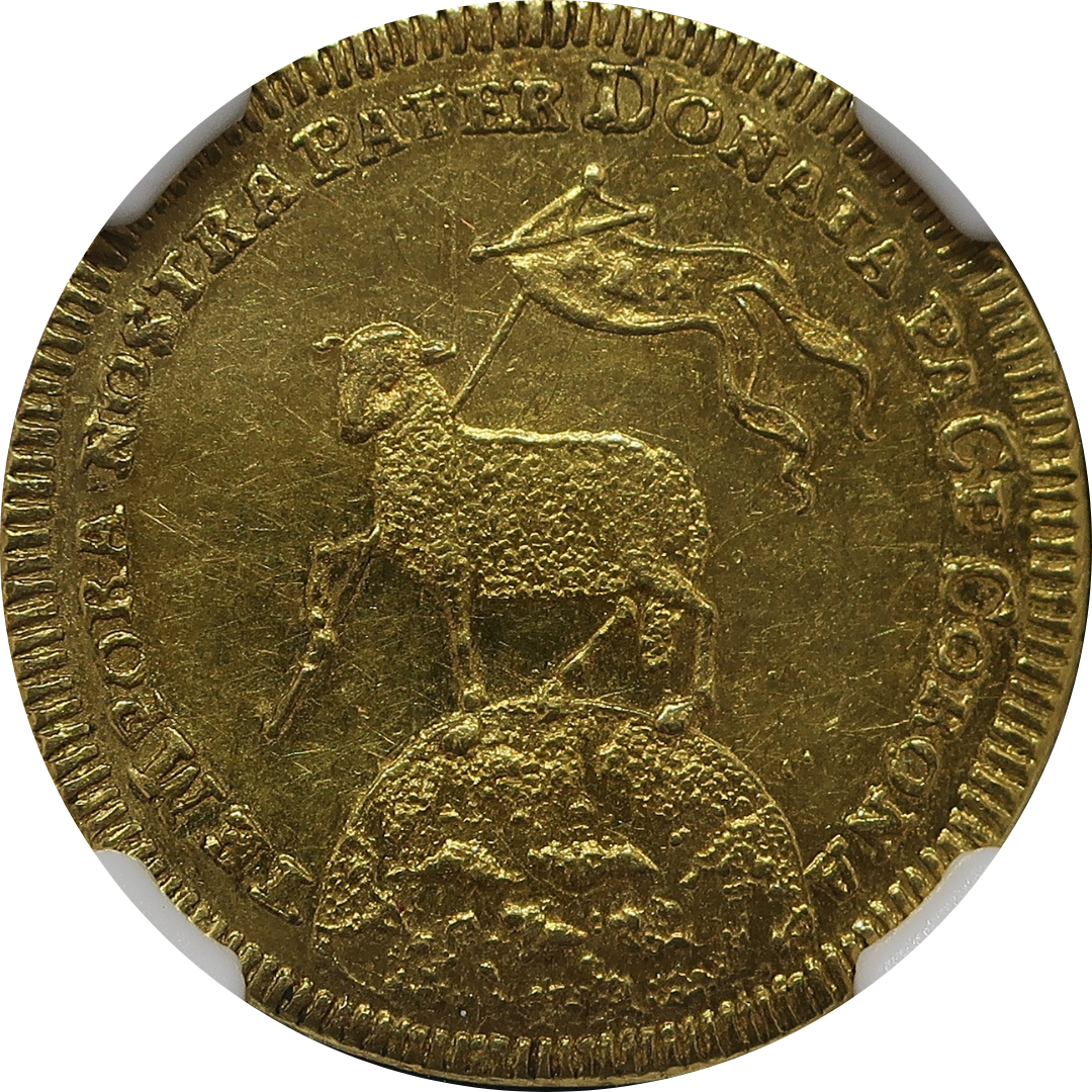ニュルンベルク 1700年 ラムダカット金貨 表面 神の子羊（背景透過）