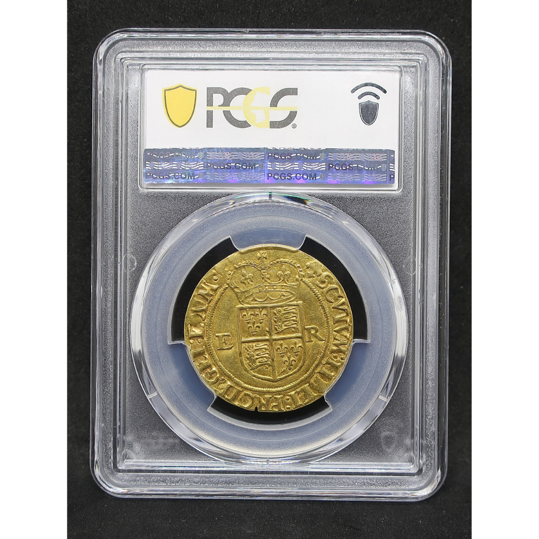 PCGS スラブ 裏面 — Gold Shield ホログラム認証面