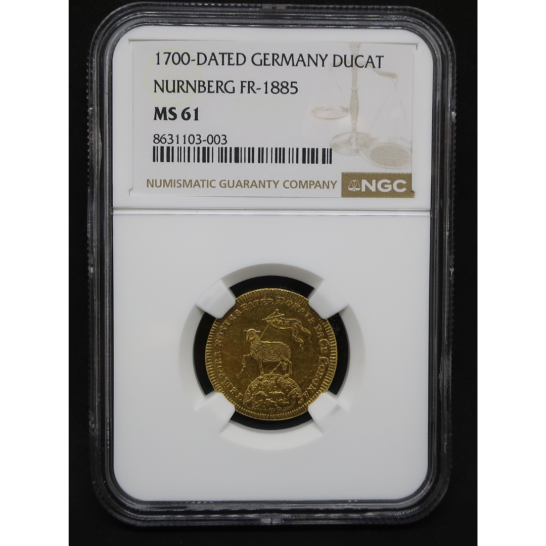NGC スラブ全景・ラベル正面（MS 61・FR-1885）