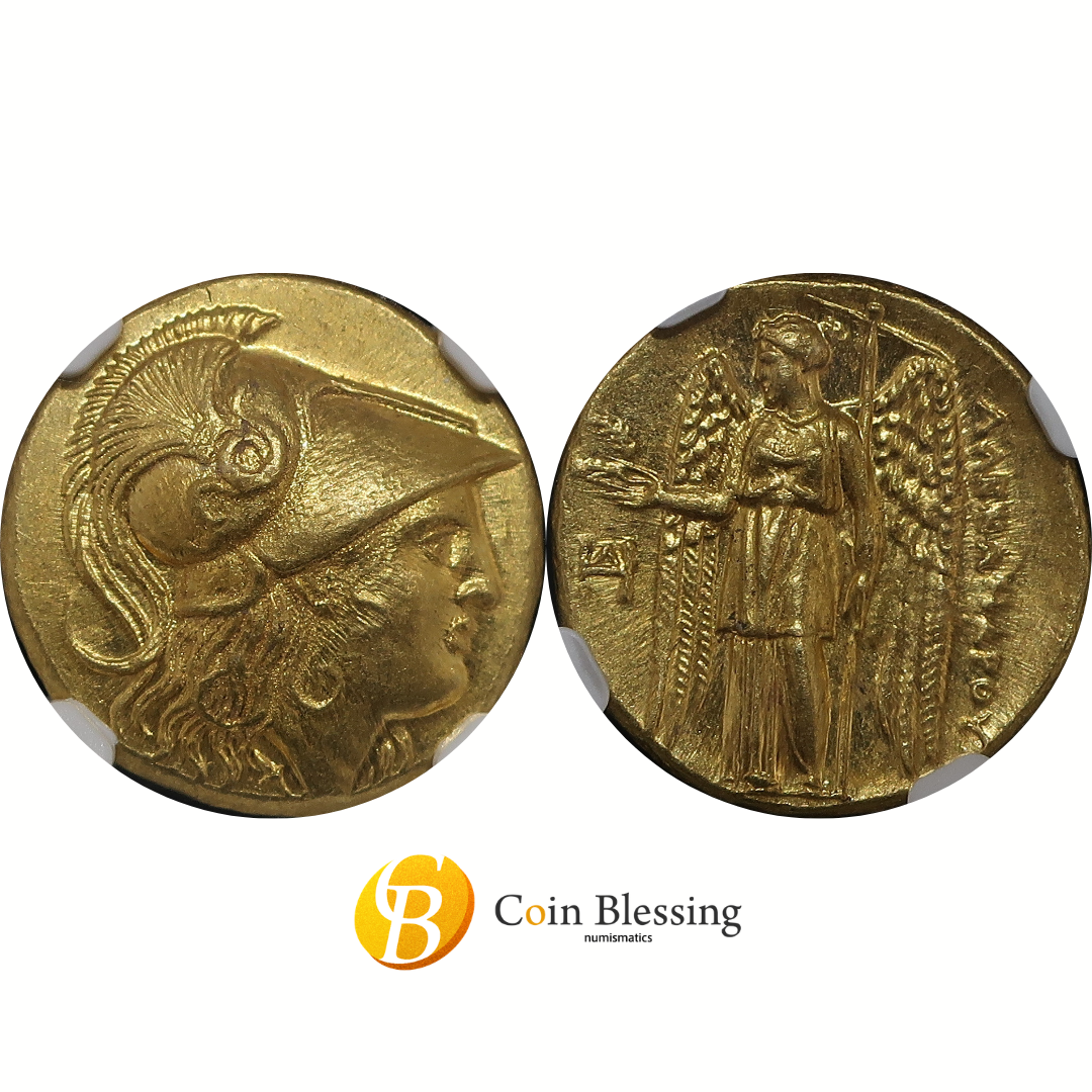 336-323 BC マケドニア王国 アレキサンダー3世 スタテル金貨 表裏並び