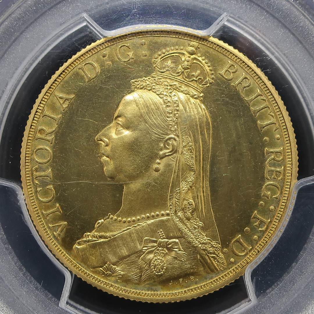 1887 イギリス 2ポンド金貨 ヴィクトリア女王 ジュビリーヘッド PR62