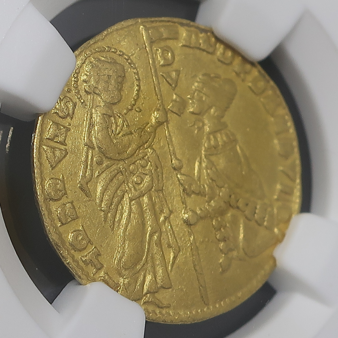ヴェネツィア ドゥカート金貨 表面 スラブ斜めアングル
