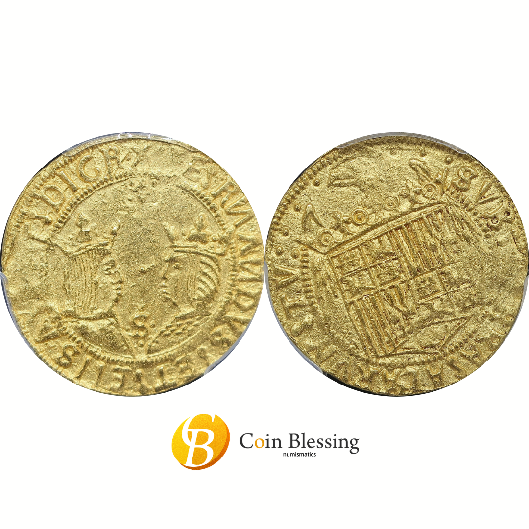1476-1516年 スペイン 2エクセレンテ金貨 表裏並び Coin Blessing