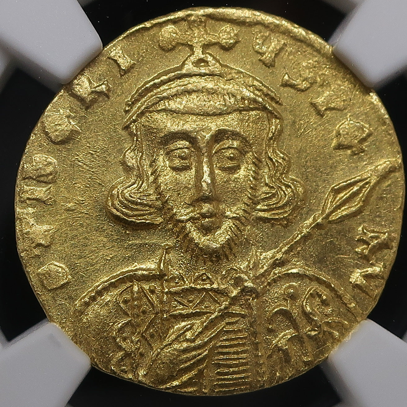 AD698-705 ビザンツ帝国 ソリダス金貨 ティベリウス3世 コンスタンティン MS4/5-3/5 NGC鑑定済み image10